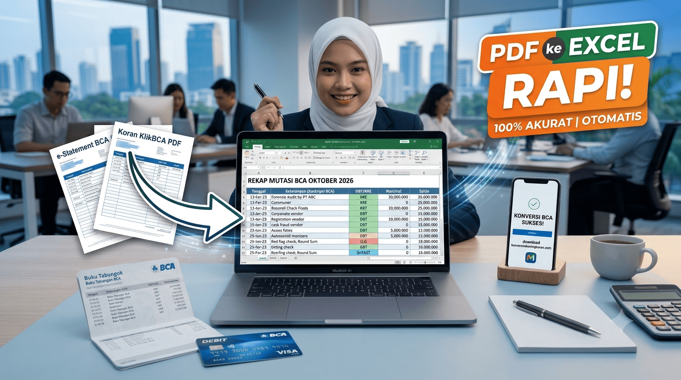 Cara Konversi Rekening Koran BCA PDF ke Excel Tanpa Berantakan