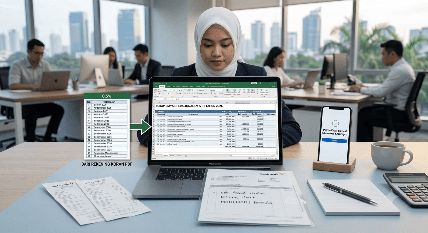 Dampak PP 20/2026: Cara CV dan PT Migrasi dari PPh Final ke Tarif Umum Menggunakan Excel