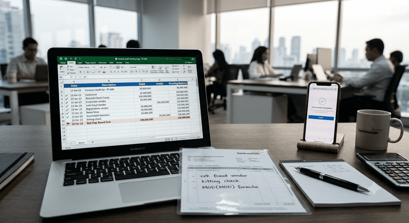 Cara Audit Forensik Kas Perusahaan Menggunakan Rekening Koran Excel