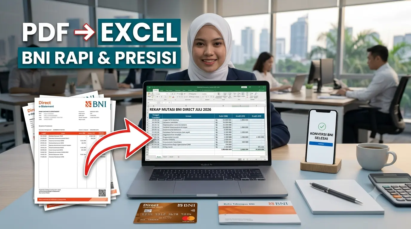 Cara Konversi Rekening Koran BNI PDF ke Excel Cepat & Presisi