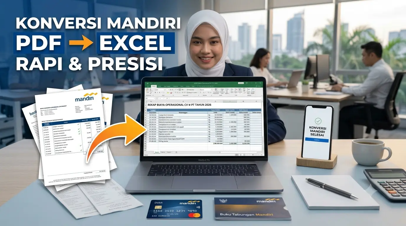 Cara Konversi Rekening Koran Bank Mandiri PDF ke Excel Rapi & Presisi