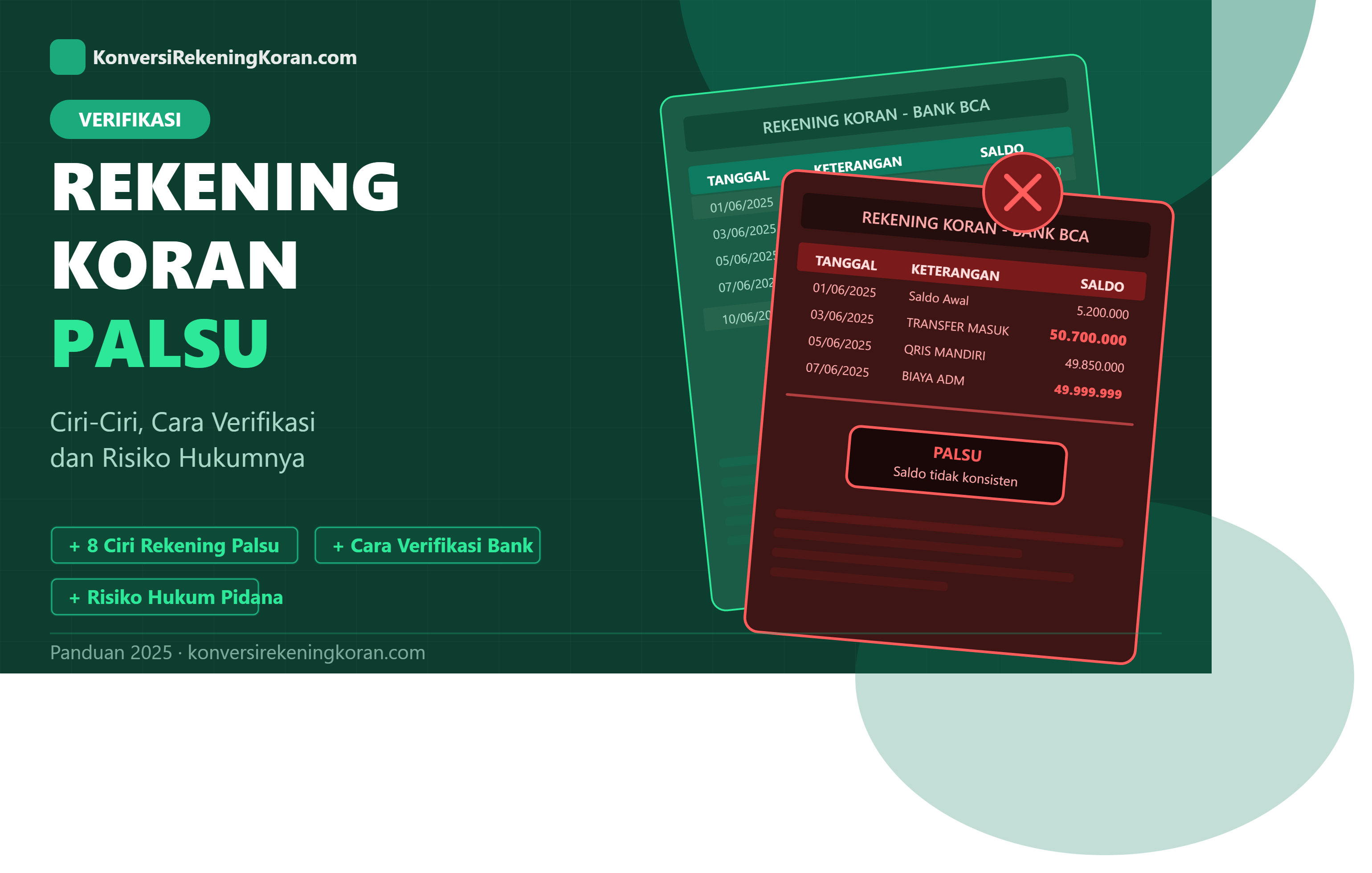 Rekening Koran Palsu: Ciri-Ciri, Cara Verifikasi, dan Risiko Hukumnya